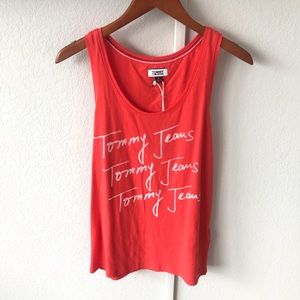 Tommy Hilfiger Jeans Printed Orange Tank Top
